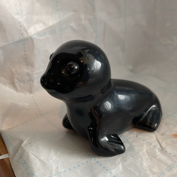 Black glass Seal figurine - Picture 3 of 7